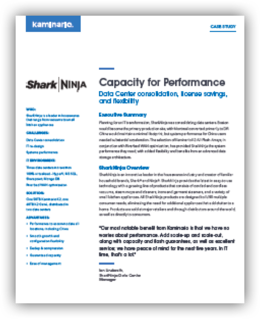 Shark Ninja Case Study Kaminario K2